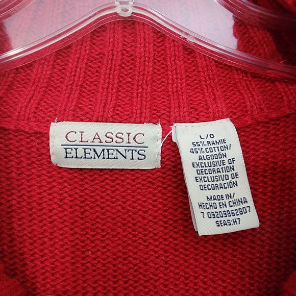 Vintage Classic Elements Christmas snowman zip front cardigan sweater woman's L - Picture 2 of 8